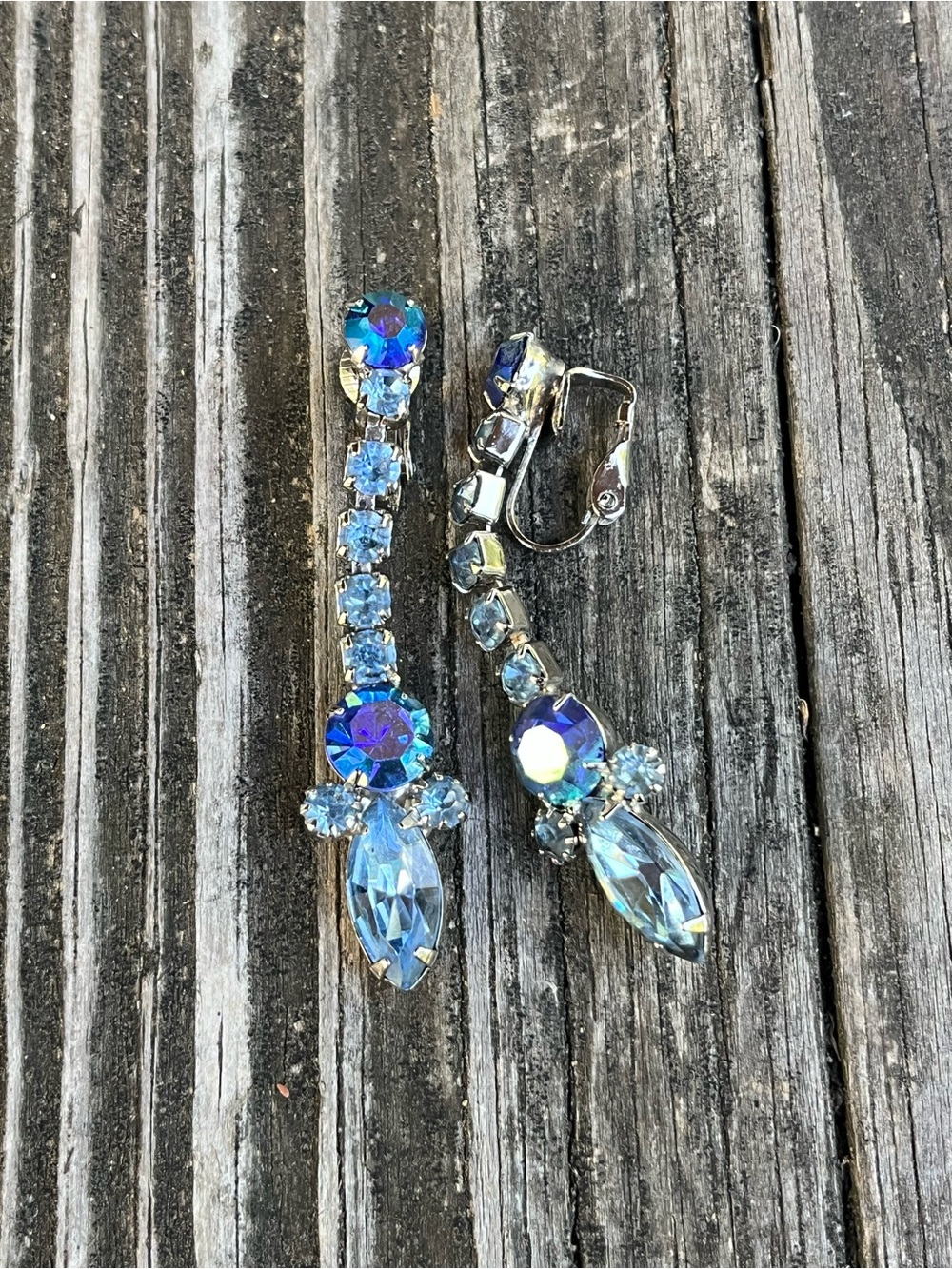 Elegant Blue Crystal Drop Earrings - Women Jewelry
